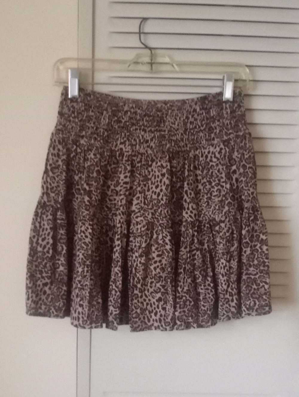 Ardene Brown and Cream Leopard Tiered Mini Skirt